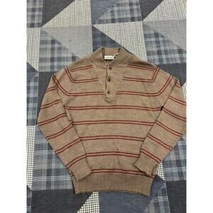 Vintage 80s Gary Reed Henley Knit Fisher‎ Pullover Sweater Mens Size L